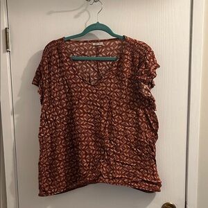 Maurices Terracotta Patterned Blouse